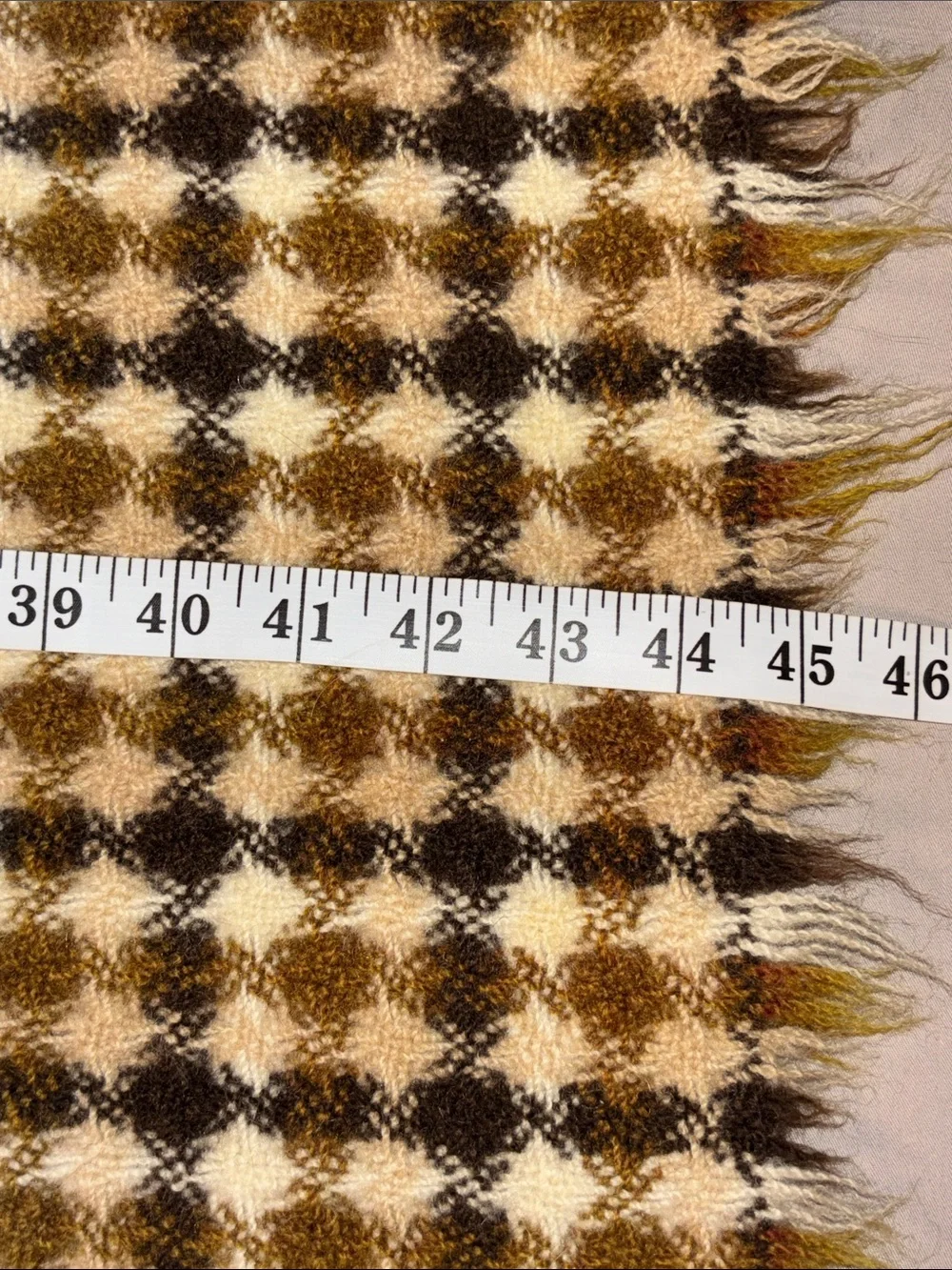 Vintage Pendleton wool throw cream and brown